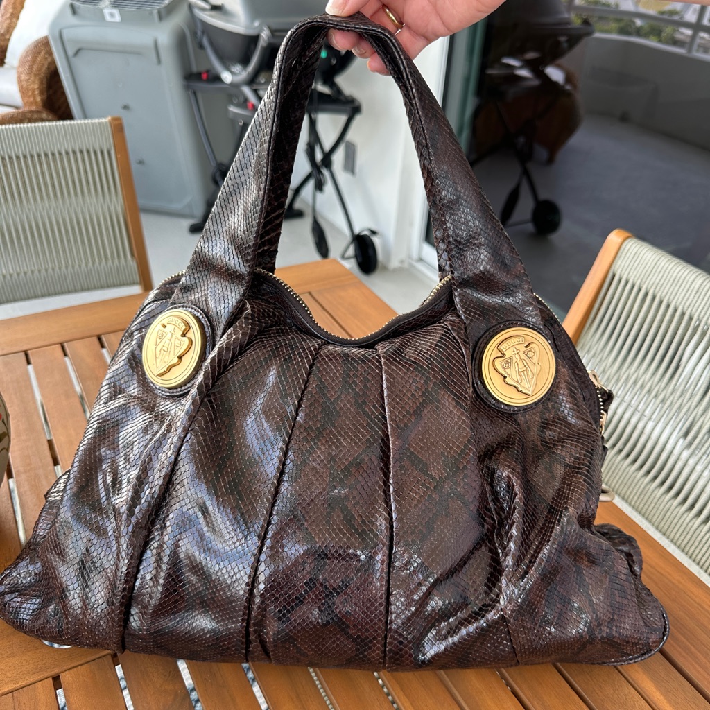Authentic Python Skin Gucci Tote Handbag